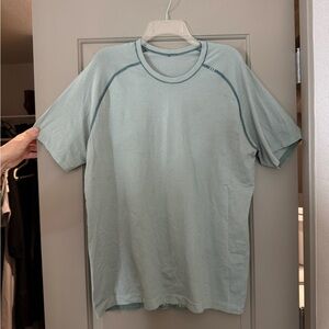 Lululemon metal vent tech short sleeve shirt green stripes